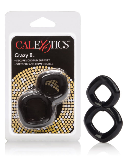 Crazy 8 Enhancer Double Cock Ring - Black California Exotic Novelties
