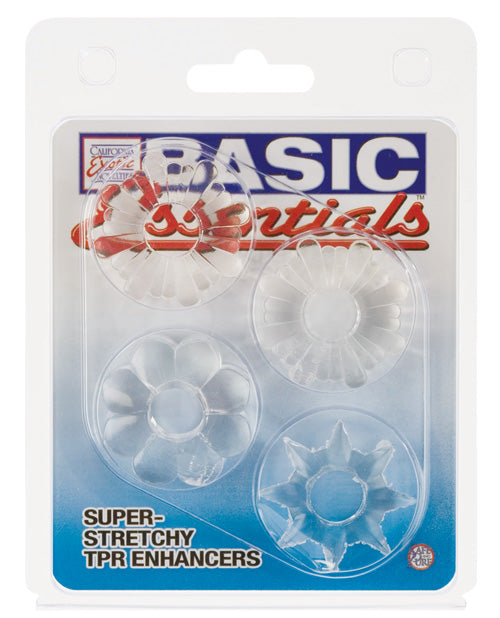 Basic Essentials Rings - Smoke Set Of 4 Clear