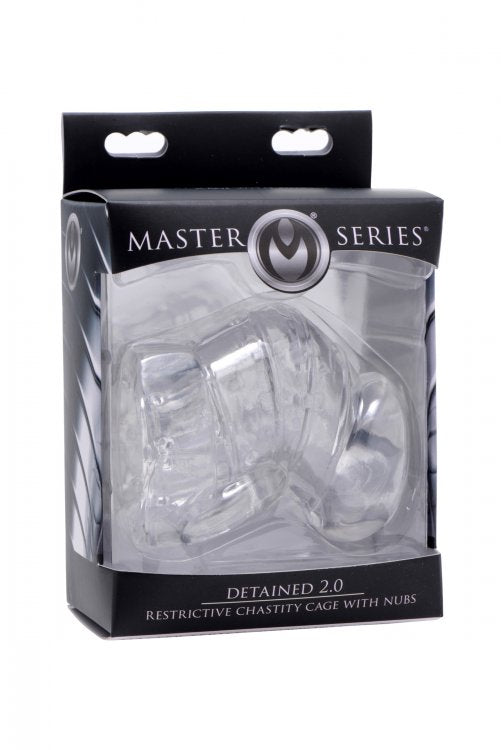 Master Series Detained 2.0 Restrictive Chastity Cage W- Nubs XR Brands