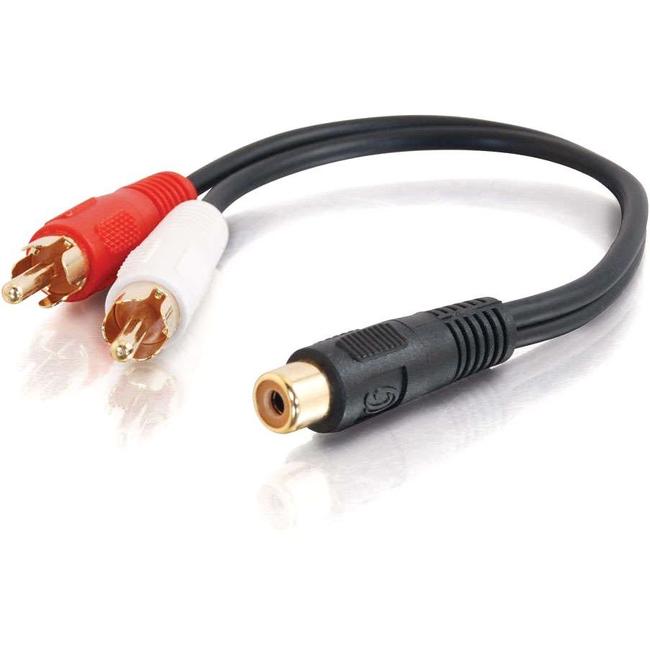 C2G 6in Value Series One RCA Female to Two RCA Male Y-Cable C2G