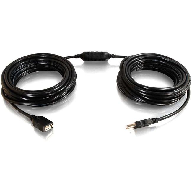 C2G 12m USB A Male to Female Active Extension Cable (Center Booster Format) C2G