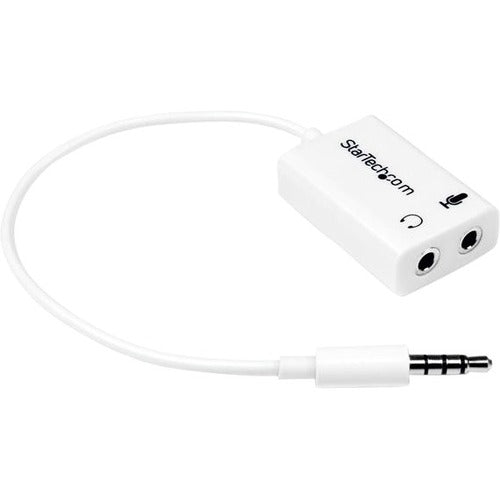 StarTech.com 3.5mm 4 Position to 2x 3 Position 3.5mm Headset Splitter Adapter M/F - White Default Title