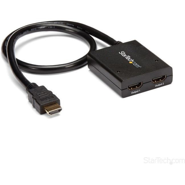 StarTech.com HDMI Splitter 1 In 2 Out - 4k 30Hz - 2 Port - Supports 3D video - Powered HDMI Splitter - HDMI Audio Splitter StarTech.com