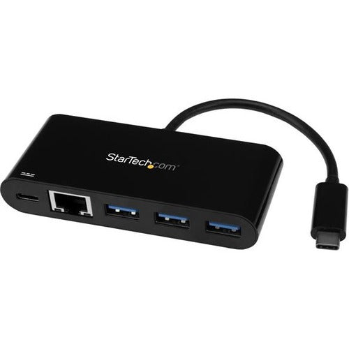 StarTech.com USB-C to Ethernet Adapter with 3-Port USB 3.0 Hub and Power Delivery - USB-C GbE Network Adapter + USB Hub w- 3 USB-A Ports StarTech.com
