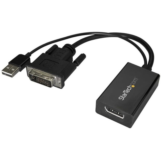 StarTech.com DVI to DisplayPort Adapter with USB Power - DVI-D to DP Video Adapter - DVI to DisplayPort Converter - 1920 x 1200 StarTech.com
