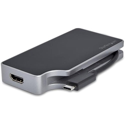 StarTech.com USB C Multiport Video Adapter 4-in-1 - 95W Power Delivery - Space Gray - Aluminum - 4K60Hz - Wrap-Around Cable - USB C Adapter (CDPVDHMDPDP) StarTech.com