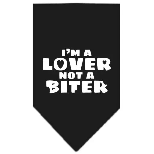 I'm A Lover Not A Biter Screen Print Bandana Black Large Default Title