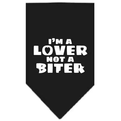 I_m-A-Lover-Not-A-Biter-Screen-Print-Bandana-Black-Large-GreatEagleInc-319340661