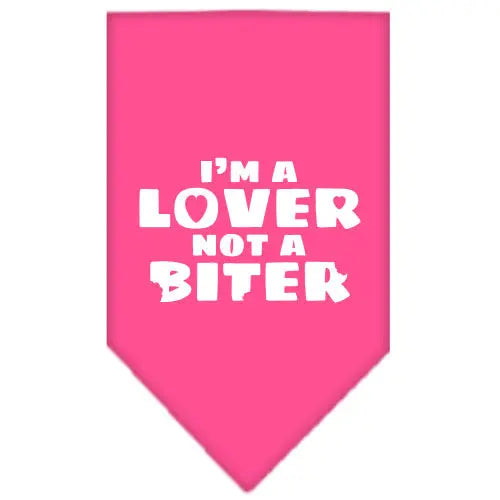 I'm A Lover Not A Biter Screen Print Bandana Bright Pink Small Default Title