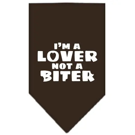I'm A Lover Not A Biter Screen Print Bandana Cocoa Large Default Title
