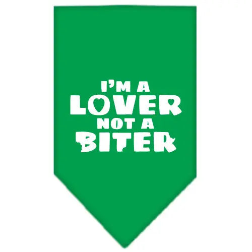 I'm A Lover Not A Biter Screen Print Bandana Emerald Green Large Default Title