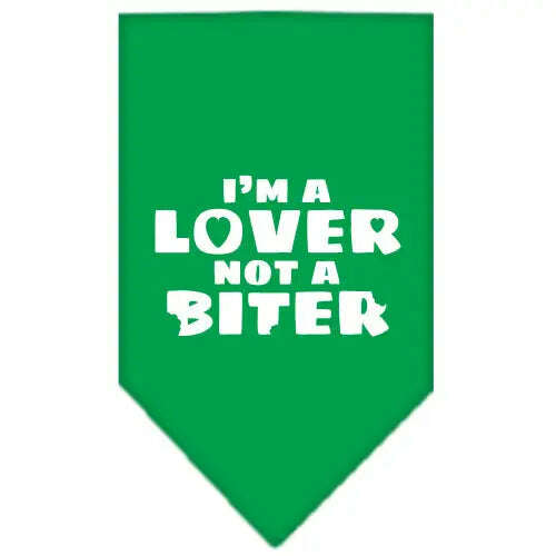I_m-A-Lover-Not-A-Biter-Screen-Print-Bandana-Emerald-Green-Large-GreatEagleInc-319340374