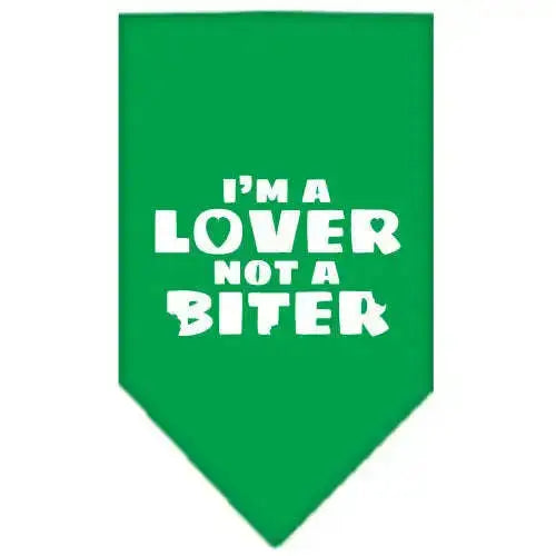 I_m-A-Lover-Not-A-Biter-Screen-Print-Bandana-Emerald-Green-Small-GreatEagleInc-319339034