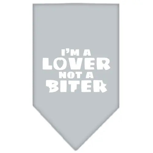 I'm A Lover Not A Biter Screen Print Bandana Grey Large Default Title