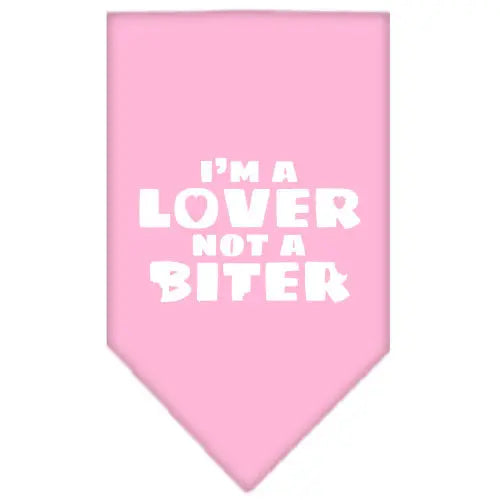 I'm A Lover Not A Biter Screen Print Bandana Light Pink Large Default Title