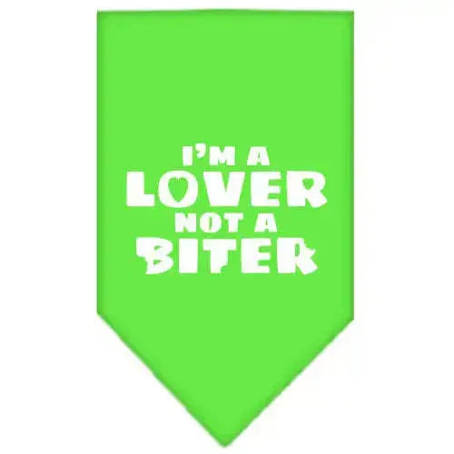 I_m-A-Lover-Not-A-Biter-Screen-Print-Bandana-Lime-Green-Small-GreatEagleInc-319338873