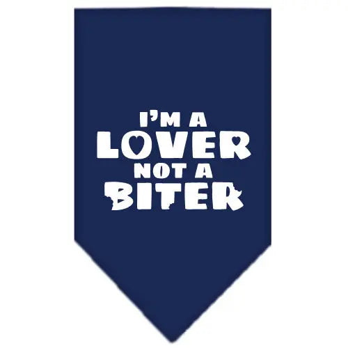 I'm A Lover Not A Biter Screen Print Bandana Navy Blue Large Default Title