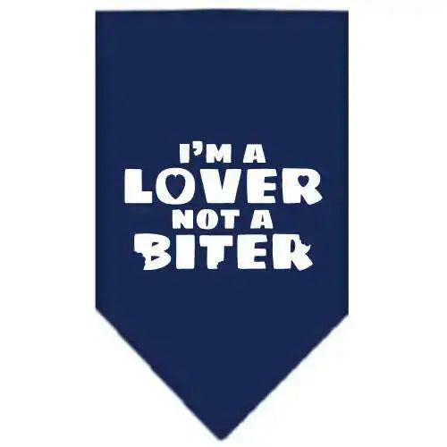 I_m-A-Lover-Not-A-Biter-Screen-Print-Bandana-Navy-Blue-Large-GreatEagleInc-319339910