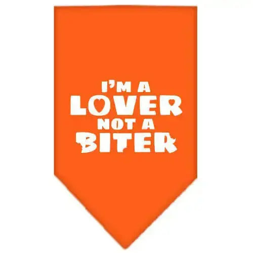 I_m-A-Lover-Not-A-Biter-Screen-Print-Bandana-Orange-Small-GreatEagleInc-319338541