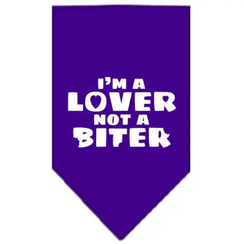I'm A Lover Not A Biter Screen Print Bandana Purple Large Default Title
