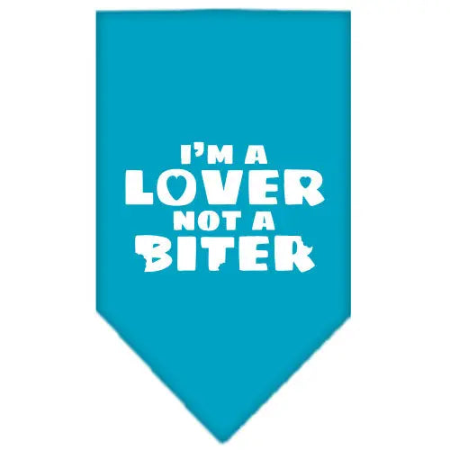 I'm A Lover Not A Biter Screen Print Bandana Turquoise Large Default Title