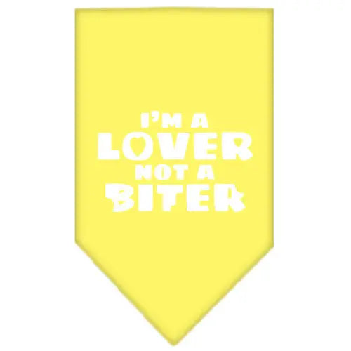 I'm A Lover Not A Biter Screen Print Bandana Yellow Small Default Title