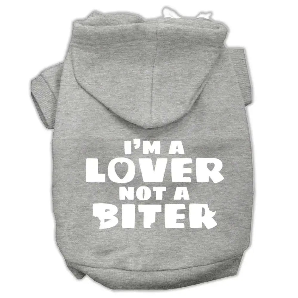 I_m-A-Lover-Not-A-Biter-Screen-Printed-Dog-Pet-Hoodies-Grey-Size-Lg-GreatEagleInc-319018287