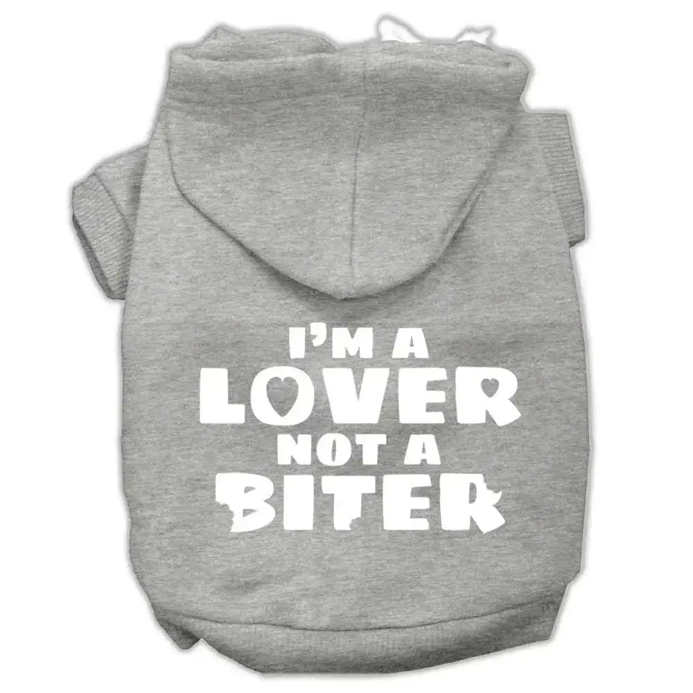 I_m-A-Lover-Not-A-Biter-Screen-Printed-Dog-Pet-Hoodies-Grey-Size-Xxl-GreatEagleInc-319020258