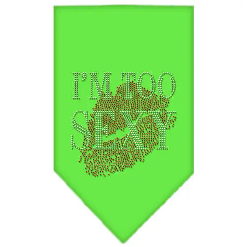 I'm Too Sexy Rhinestone Bandana Lime Green Large Default Title