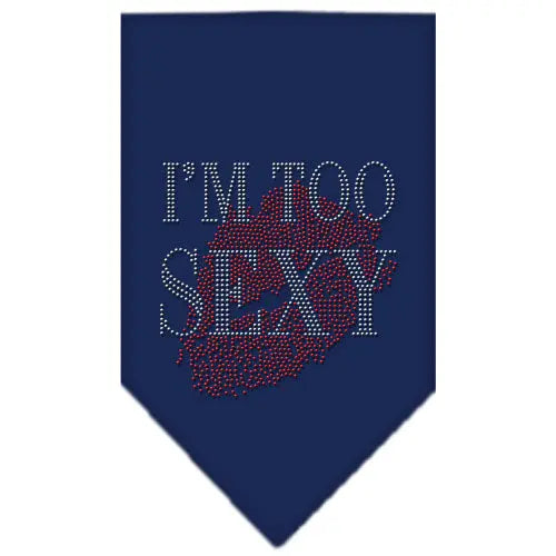 I'm Too Sexy Rhinestone Bandana Navy Blue Small Default Title