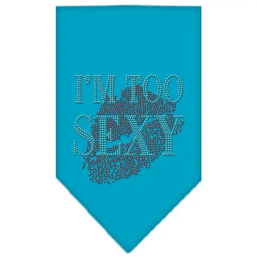 I'm Too Sexy Rhinestone Bandana Turquoise Large Default Title