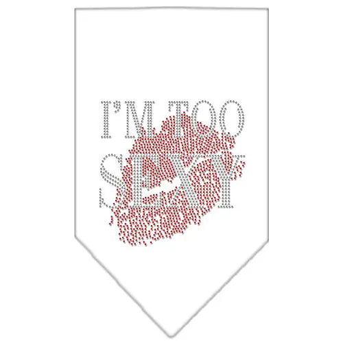 I'm Too Sexy Rhinestone Bandana White Small Default Title