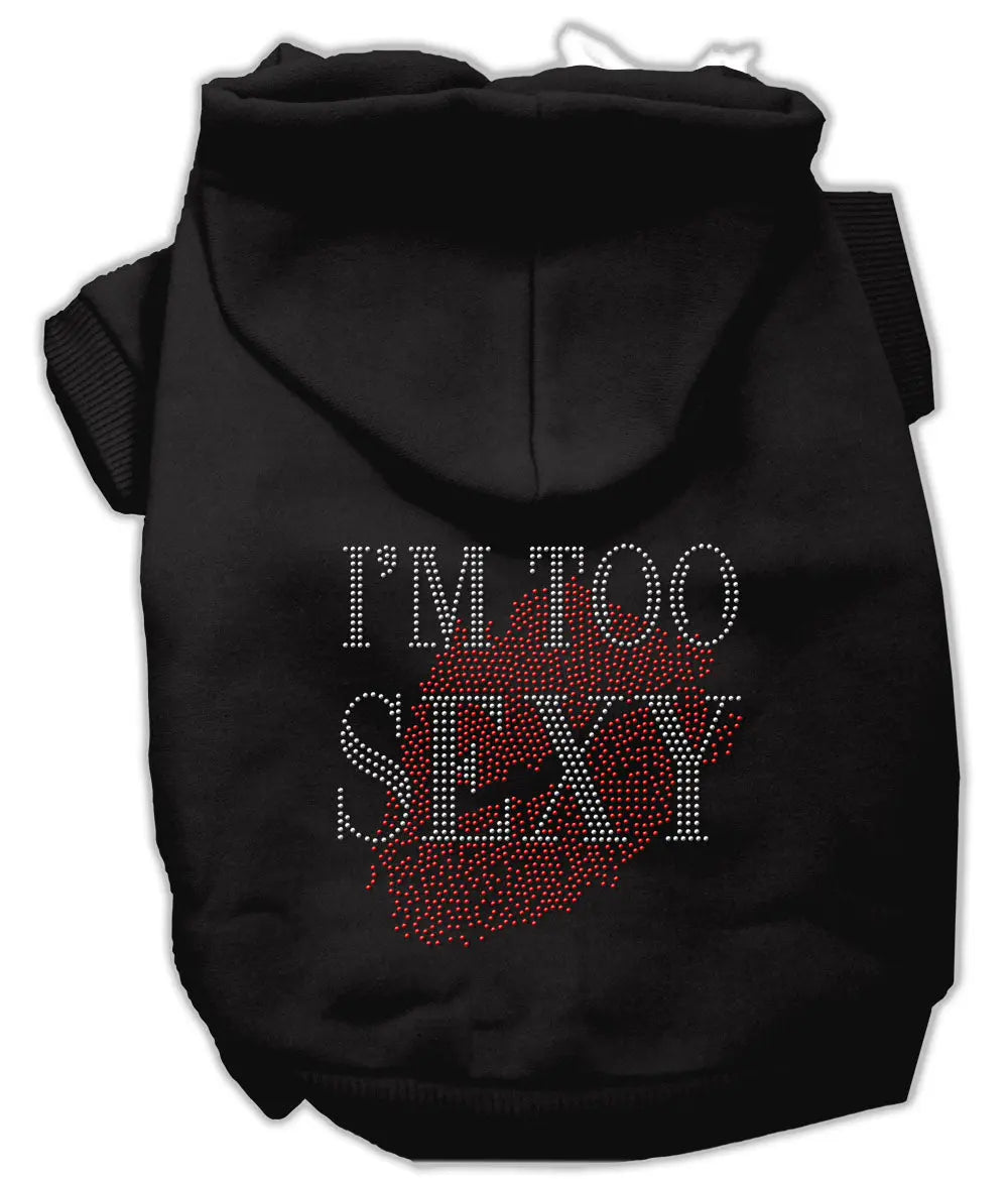 I'm Too Sexy Rhinestone Hoodies Black Xl Default Title
