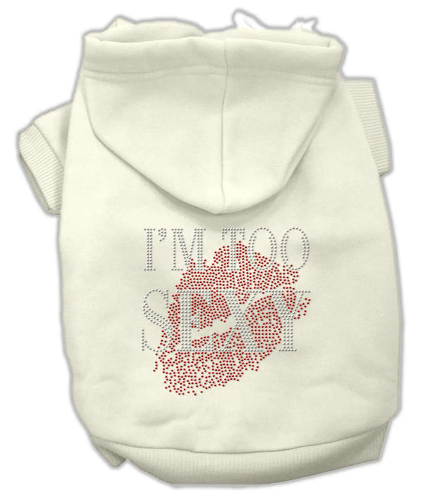 I'm Too Sexy Rhinestone Hoodies Cream Xl Default Title