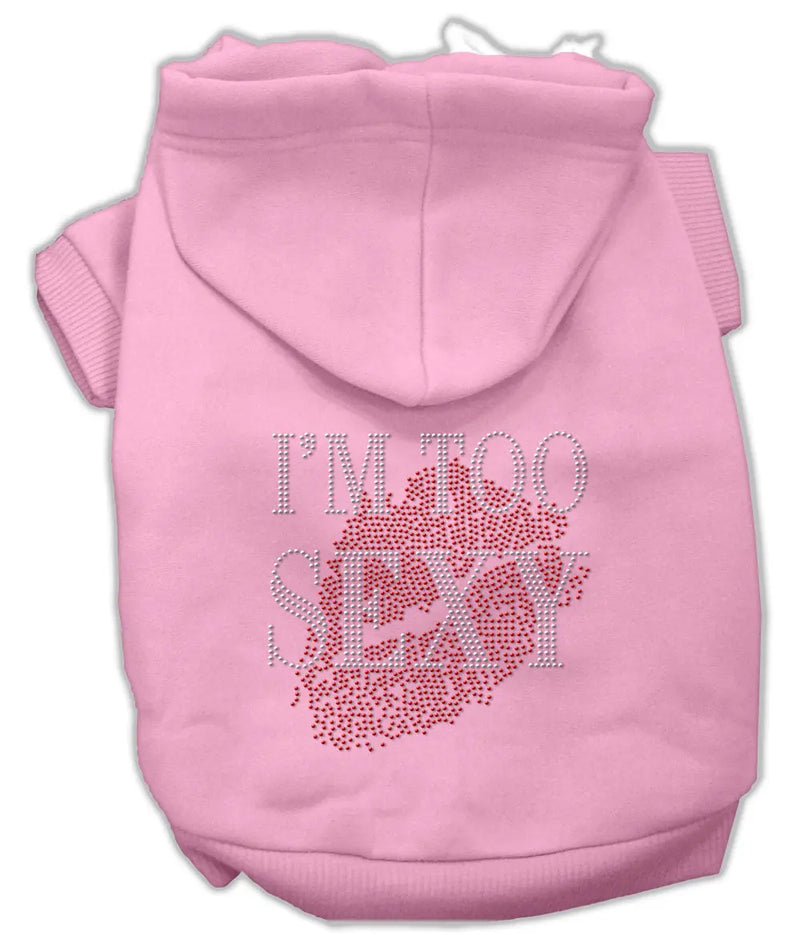 I'm Too Sexy Rhinestone Hoodies Pink M Default Title