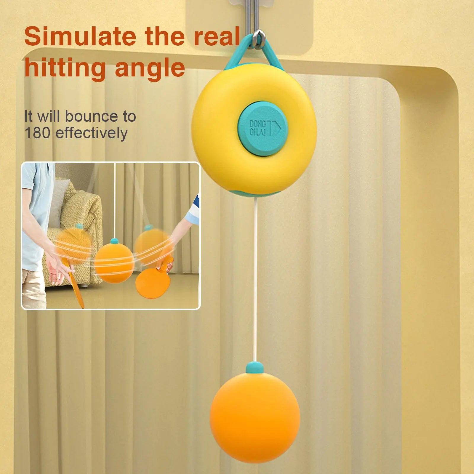 Indoor Table Tennis Self Training Set Hanging Home Adjustable Parent Child Interaction Double Sparring PingPong Trainer Toy