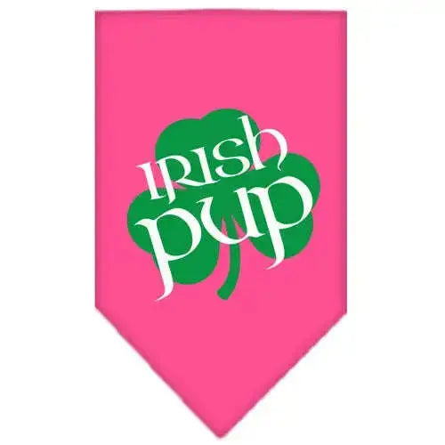 Irish-Pup-Screen-Print-Bandana-Bright-Pink-Small-GreatEagleInc-333789953