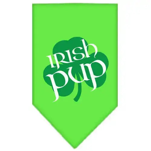 Irish-Pup-Screen-Print-Bandana-Lime-Green-Large-GreatEagleInc-319338075