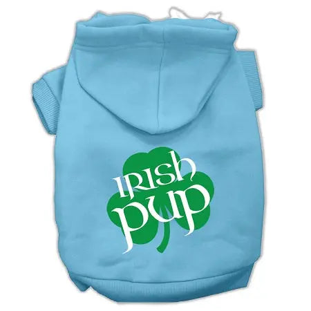 Irish Pup Screen Print Pet Hoodies Baby Blue Size Med Default Title