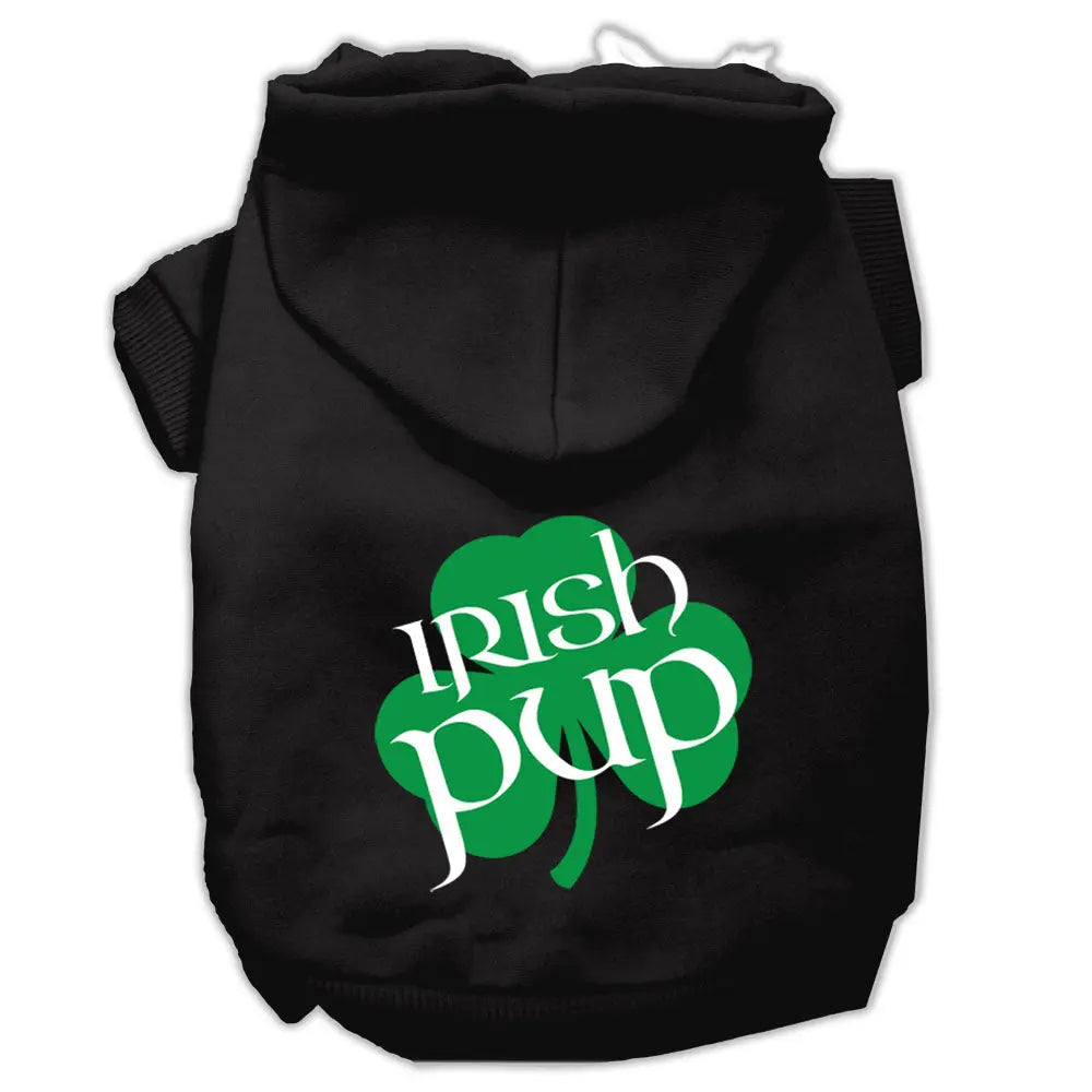 Irish Pup Screen Print Pet Hoodies Black Size Xl Default Title