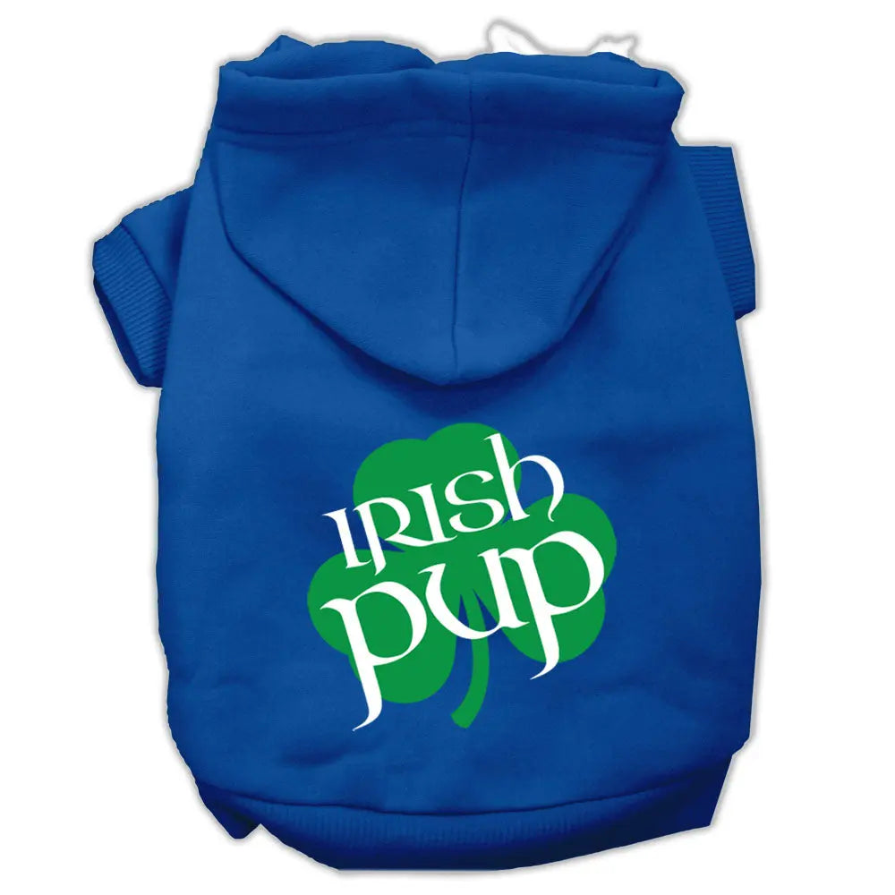 Irish Pup Screen Print Pet Hoodies Blue Size Sm Default Title