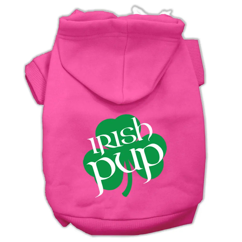 Irish Pup Screen Print Pet Hoodies Bright Pink Size Xs Default Title