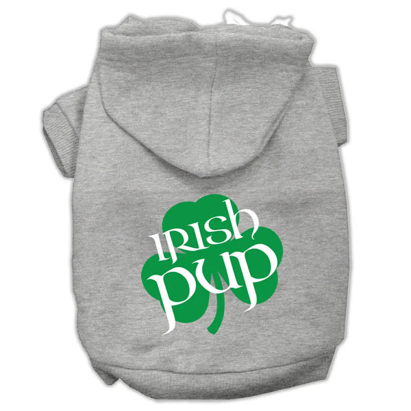 Irish Pup Screen Print Pet Hoodies Grey Size Xl Default Title