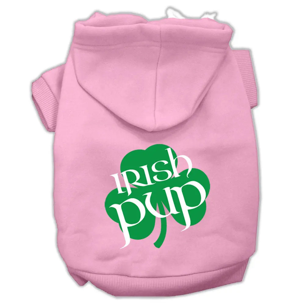 Irish Pup Screen Print Pet Hoodies Light Pink Size Sm Default Title
