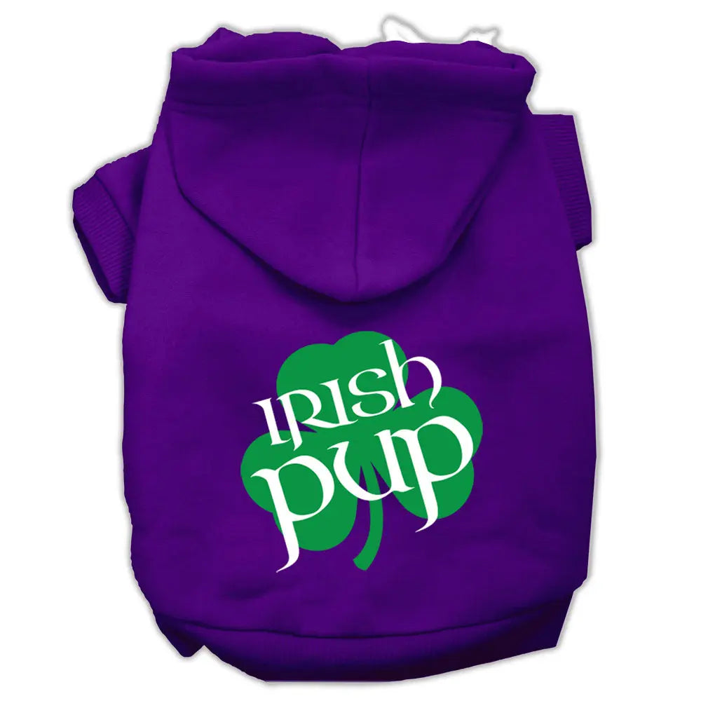 Irish Pup Screen Print Pet Hoodies Purple Size Med Default Title