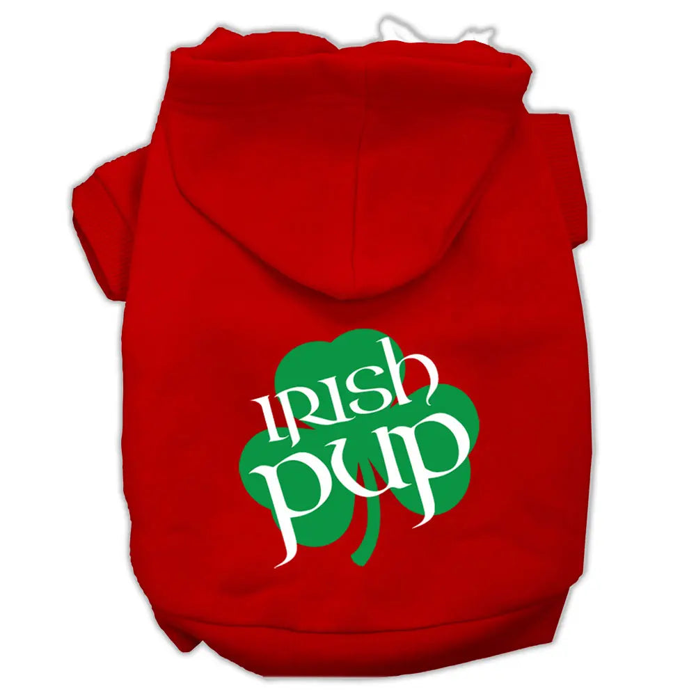 Irish Pup Screen Print Pet Hoodies Red Size Xs Default Title
