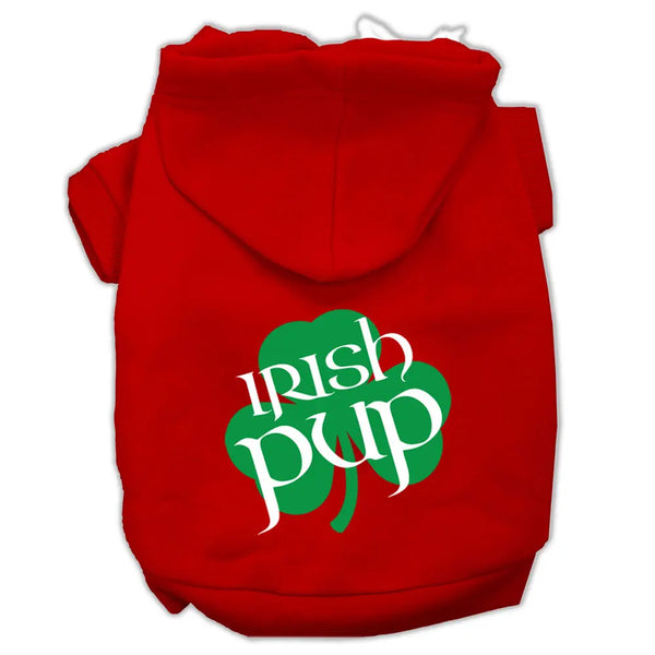 Irish Pup Screen Print Pet Hoodies Red Size Xxxl Default Title