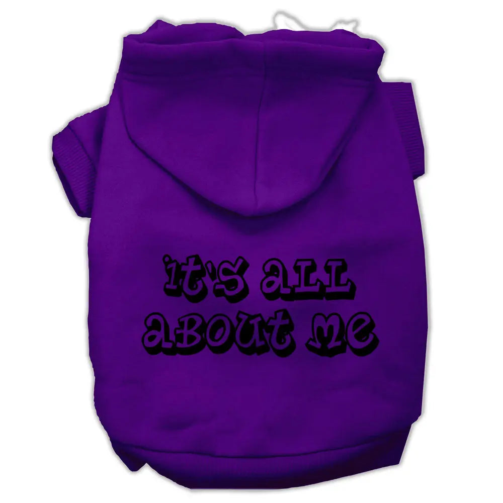 It's All About Me Screen Print Pet Hoodies Purple Size Xxxl GreatEagleInc