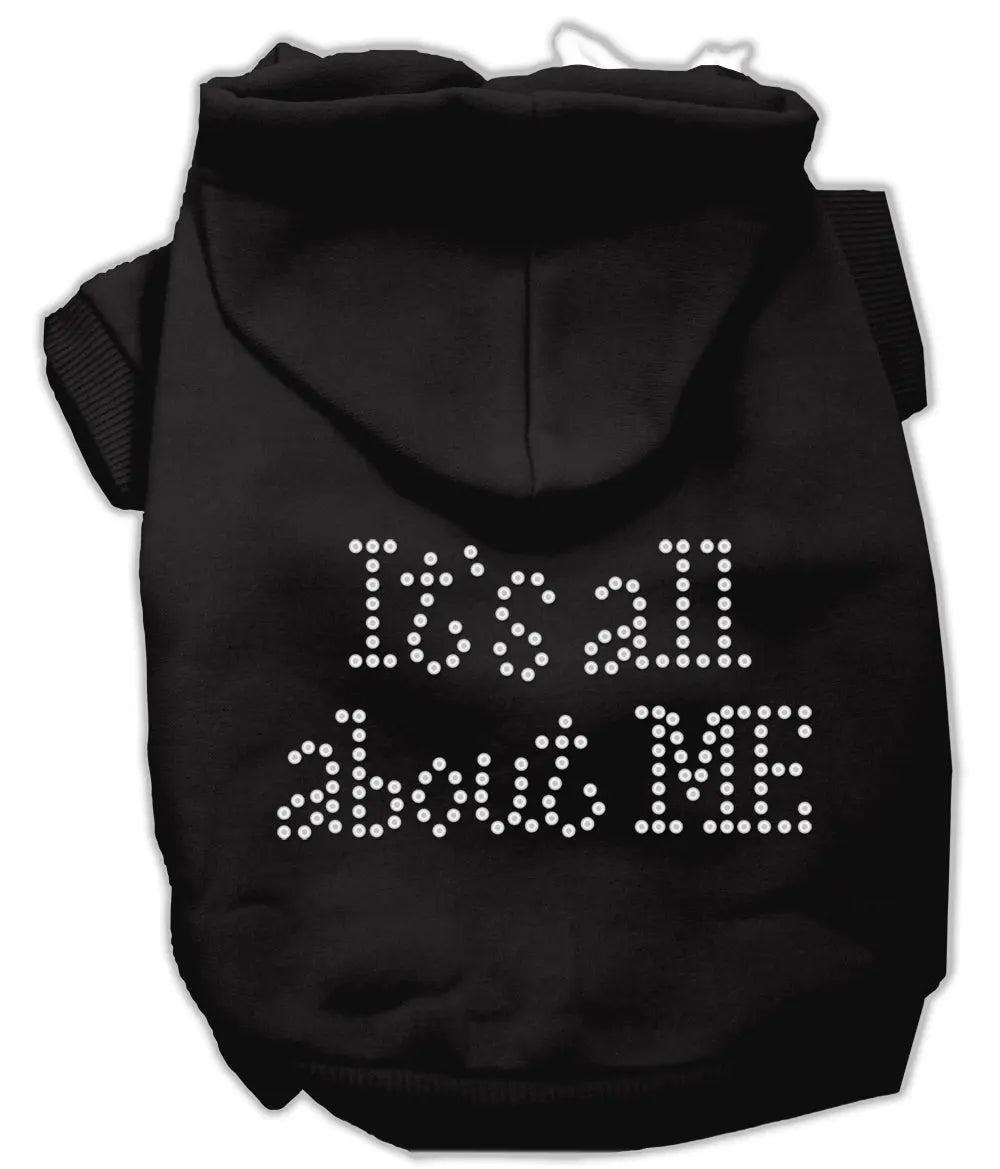 It's All About Me Rhinestone Hoodies Black Xs Default Title