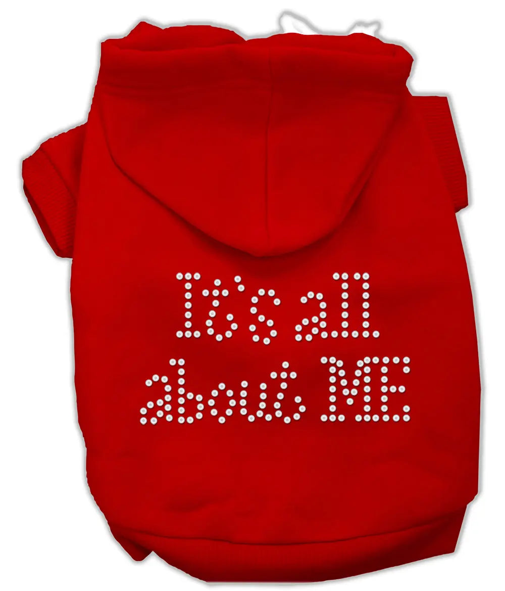 It's All About Me Rhinestone Hoodies Red Xxxl Default Title